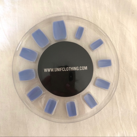 New UNIF Chroma Holographic Chrome Pearly Blue Purple Press On Nails Mani Set OS - Picture 2 of 4